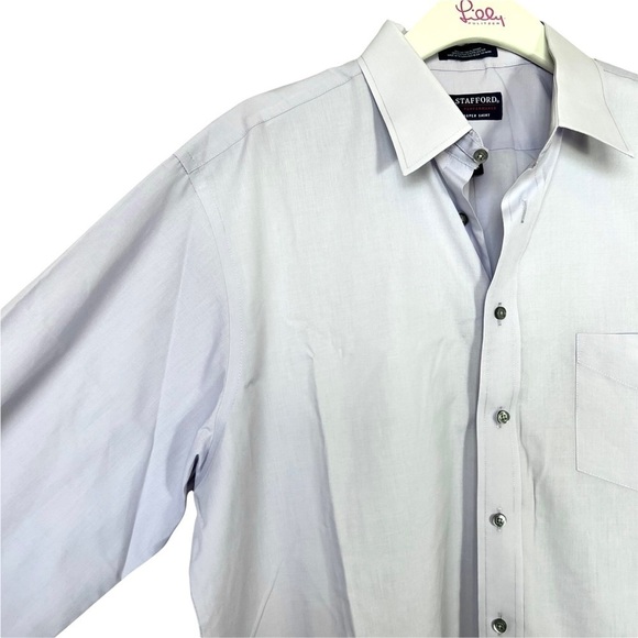 Stafford Performance The Super Shirt Dress Shirt Classic Fit Neck Size 17.5 - Picture 4 of 16
